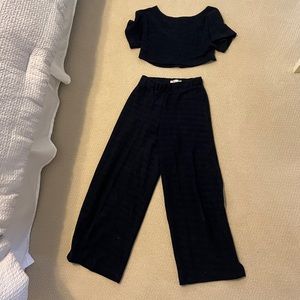 Free people terry cloth set - navy